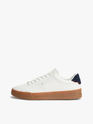 kolorowy buty sportowe w tenisowym stylu z logo i domieszką skóry dla mężczyźni - tommy hilfiger