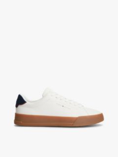 Contrast Heel Court Trainers With Leather — Multi 1