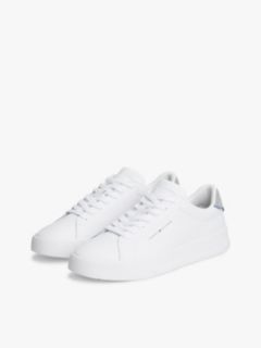 Contrast Heel Court Trainers With Leather — Multi 2