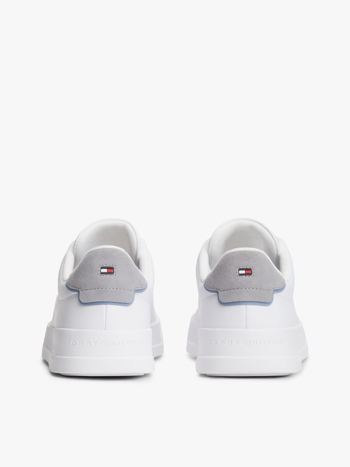 Contrast Heel Court Trainers With Leather — Multi