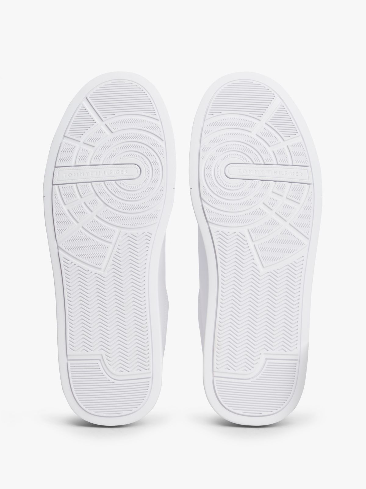 Contrast Heel Court Trainers With Leather — Multi