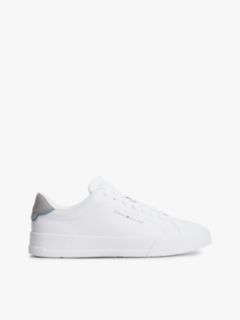 Contrast Heel Court Trainers With Leather — Multi 1