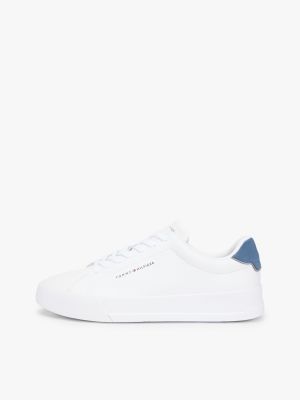 weiß court-sneaker aus leder mit logo für herren - tommy hilfiger