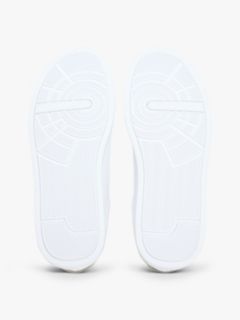 Contrast Heel Court Trainers With Leather — White 5