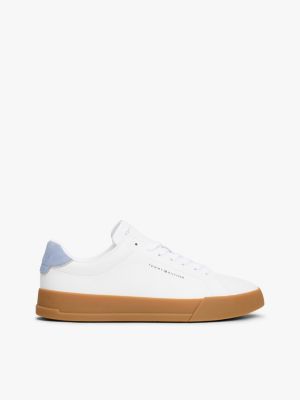 white court-sneaker mit kontrast-detail für herren - tommy hilfiger