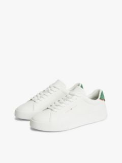 Contrast Heel Court Trainers With Leather — Multi 2