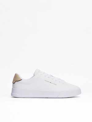 zapatillas de tenis con logo white de hombres tommy hilfiger