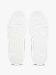 Contrast Heel Court Trainers With Leather — White 5