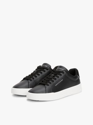 black logo court trainers for men tommy hilfiger