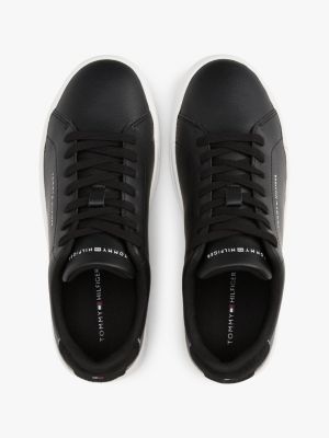 black logo court trainers for men tommy hilfiger