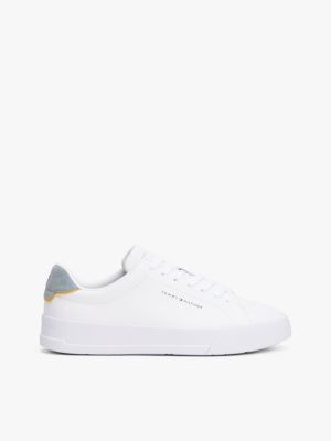 zapatillas de tenis con logo white de hombres tommy hilfiger