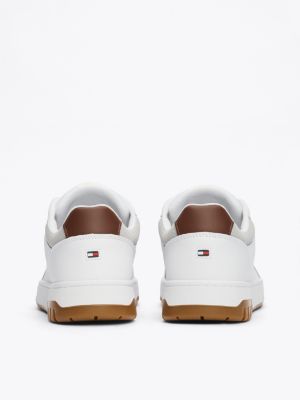 zapatillas de baloncesto con texturas mixtas blanco de hombres tommy hilfiger