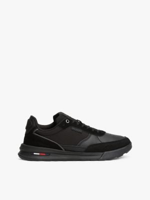 sneakers classiche in pelle black da uomini tommy hilfiger