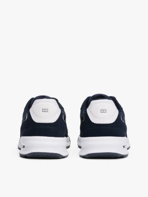 blauw klassieke leren sneaker voor heren - tommy hilfiger