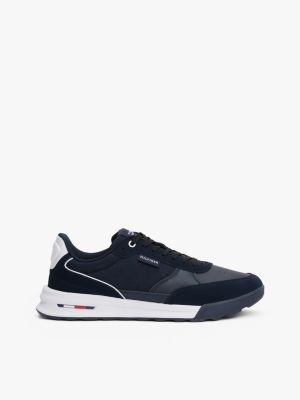 blue klassieke leren sneaker voor heren - tommy hilfiger