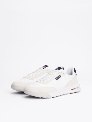 white leather classic trainers for men tommy hilfiger