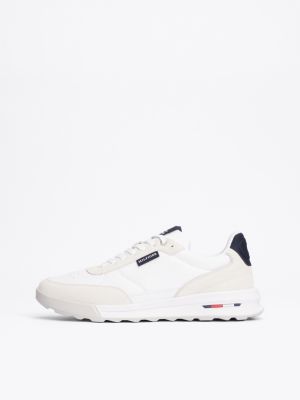 white leather classic trainers for men tommy hilfiger