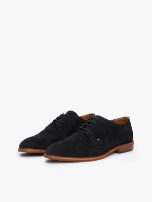 black signature suede derby shoes for men tommy hilfiger