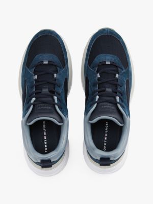 blue contrast texture modern runner trainers for men tommy hilfiger