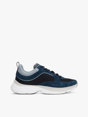 blue contrast texture modern runner trainers for men tommy hilfiger