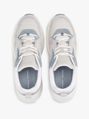 baskets de running modern contrastées gris pour hommes tommy hilfiger