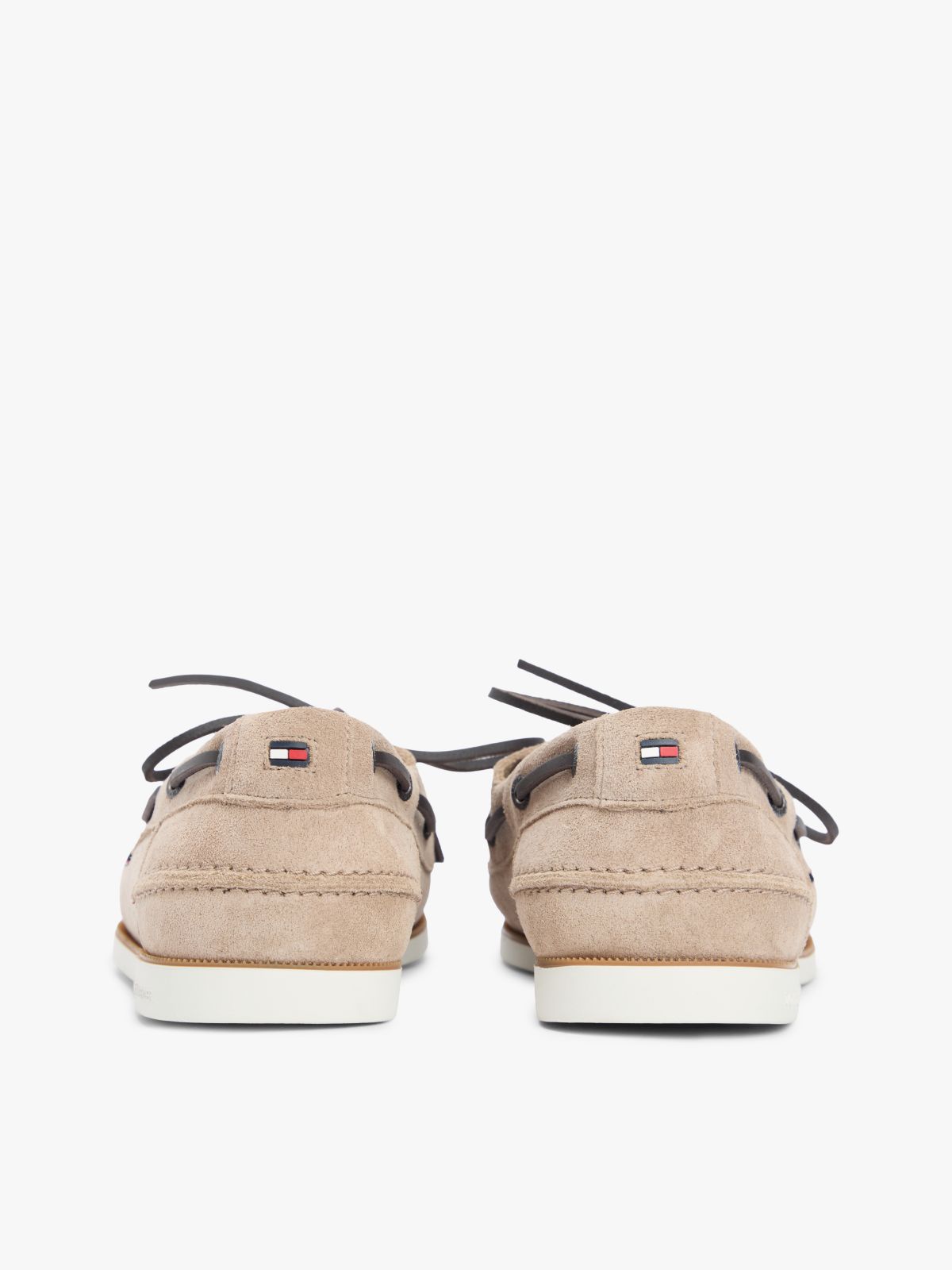 Suede Boat Shoes — Beige