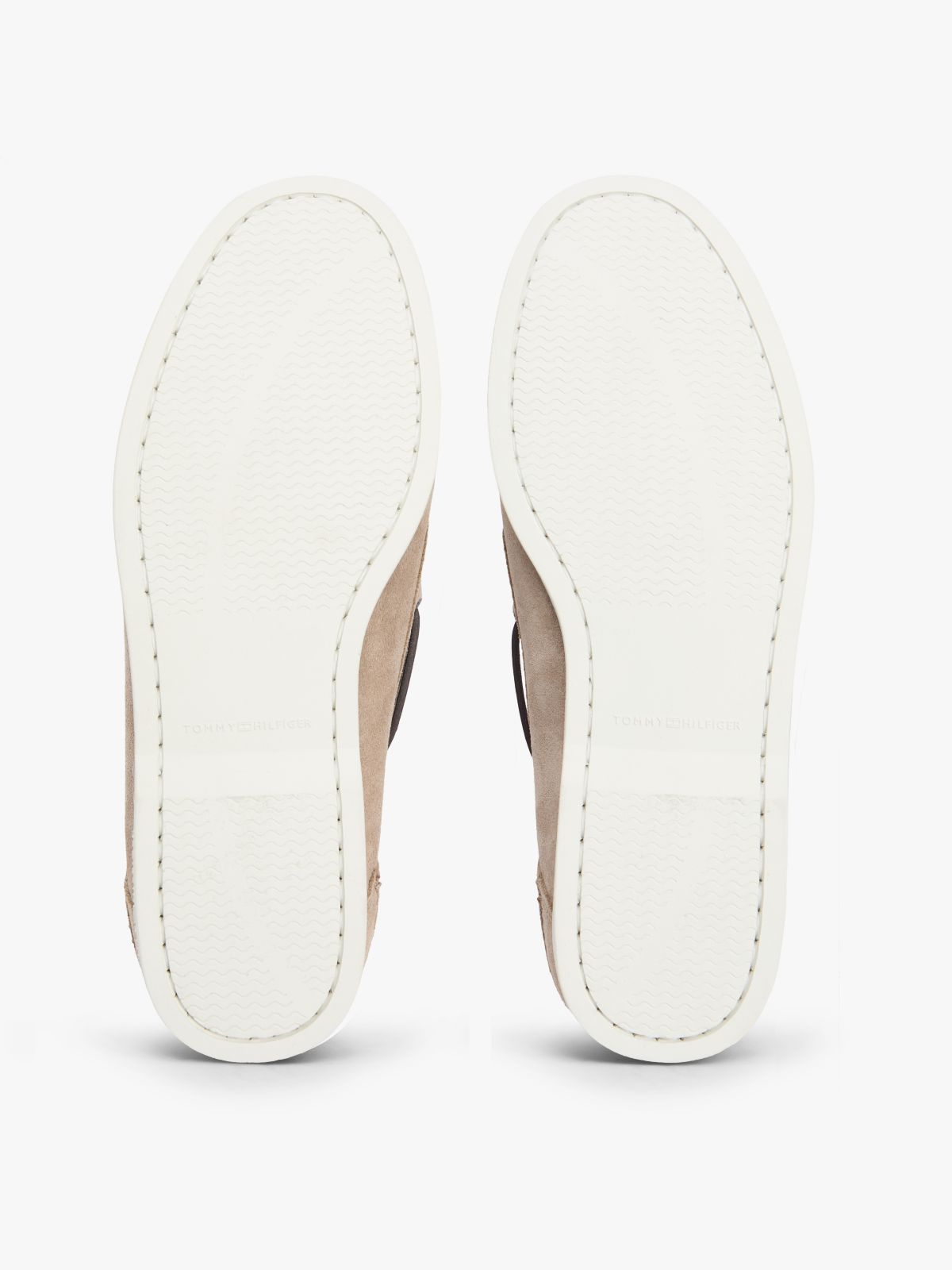 Suede Boat Shoes — Beige