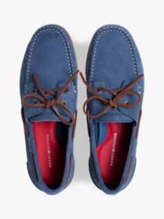Suede Boat Shoes — Blue 3