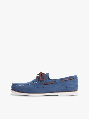 blauw suède bootschoen voor heren - tommy hilfiger