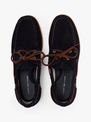 blue suede boat shoes for men tommy hilfiger