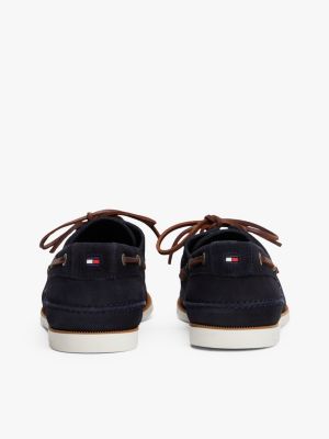 blauw suède bootschoen voor heren - tommy hilfiger