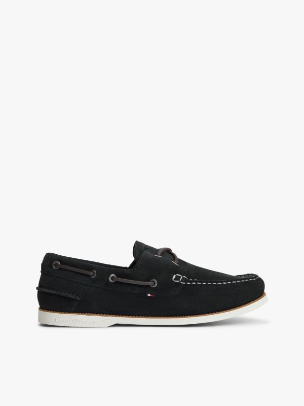 Suede Boat Shoes — Blue