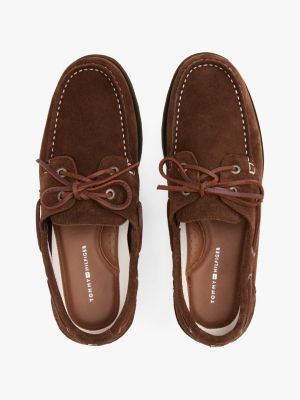 brown suede boat shoes for men tommy hilfiger