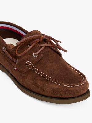 brown suede boat shoes for men tommy hilfiger