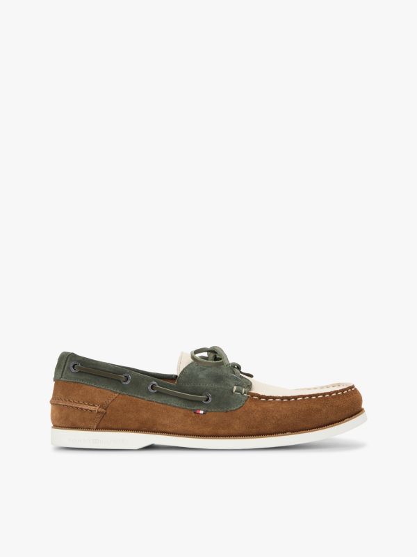 Suede Boat Shoes — Green