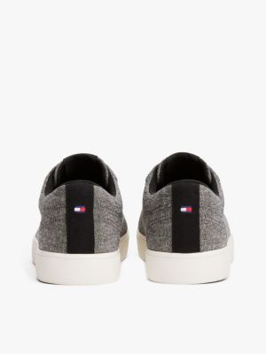 baskets en chambray de lin gris pour hommes tommy hilfiger