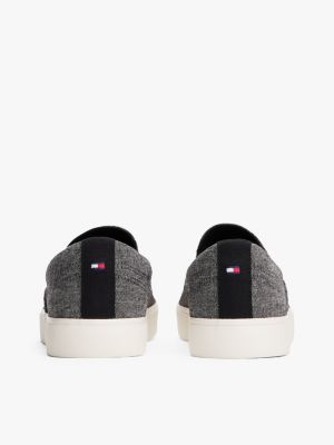 multi linen chambray slip-on canvas trainers for men tommy hilfiger