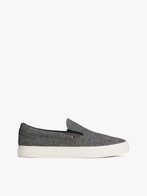 baskets slip-on en toile de lin multi pour hommes tommy hilfiger