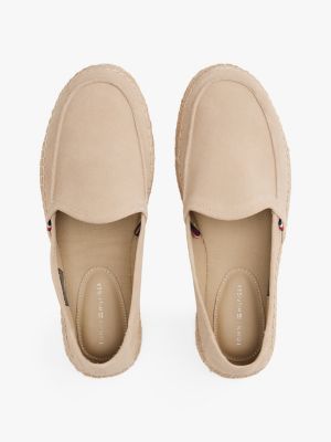 mocassins en daim à corde beige pour hommes tommy hilfiger