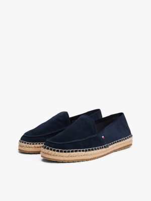 blau loafer aus wildleder mit seil-sohle für herren - tommy hilfiger