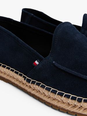 blau loafer aus wildleder mit seil-sohle für herren - tommy hilfiger