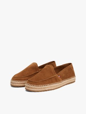 mocassins en daim à corde marron pour hommes tommy hilfiger