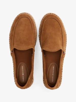 mocassins en daim à corde marron pour hommes tommy hilfiger