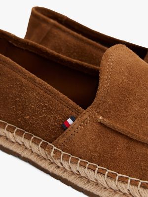 mocassins en daim à corde marron pour hommes tommy hilfiger