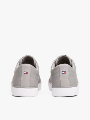 grey tape logo trainers for men tommy hilfiger