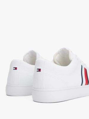 white tape logo trainers for men tommy hilfiger