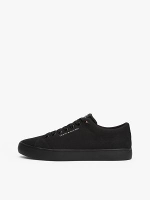 black logo patch trainers for men tommy hilfiger