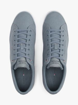 grey logo patch trainers for men tommy hilfiger