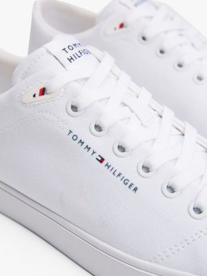 weiß sneaker mit logo-patch für herren - tommy hilfiger