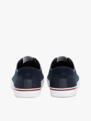 blue contrast texture logo patch trainers for men tommy hilfiger